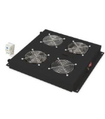 DIGITUS Střešní větrací jednotka, Unique síťové a Dynamic Basic, 2 ventilátory , termostat, spínač, černý (RAL 9005)