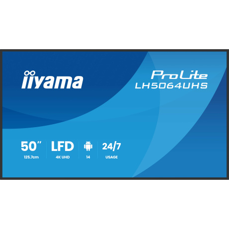 50" iiyama LH5064UHS-B1AG:VA,4K UHD,Android, 24/7