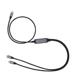 Kabel C-TECH USB Type-C PD 100W power splitter, 0,7m + 2x0,5m, černý