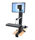 ERGOTRON WorkFit-S, Single LD Sit-Stand Workstation, nastavitelný stolní držák pro monitor, kláv.+myš.