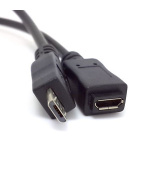 PremiumCord Kabel prodlužovací micro USB 2.0 male-female, černý 5m