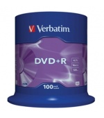 VERBATIM DVD+R(100-Pack)Spindl/MattSlvr/16x/4.7GB