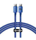 Baseus CAJY000603 Crystal Shine Series Datový Kabel USB-C - USB-C 100W 1,2m Blue