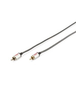 Ednet Audio propojovací kabel, 1x RCA samec/samec, 1,5 m, mono, stíněný, bavlna, zlato, stříbrný/černý