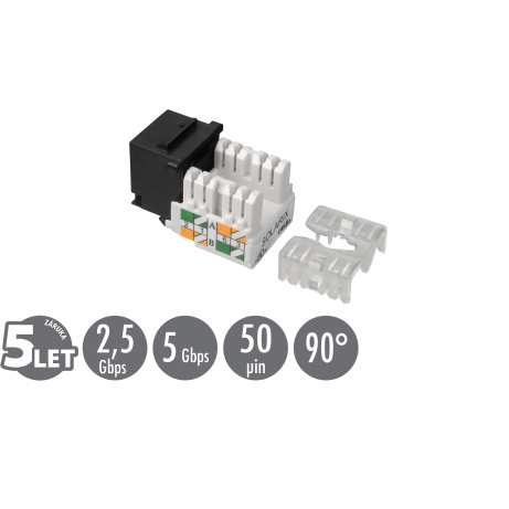Zařezávací keystone Solarix CAT5E UTP svorkovnice 90° SXKJ-5E-UTP-BK-90