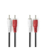 Nedis CAGL24200BK10 - Stereo Audio Kabel | 2x RCA Zástrčka - 2x RCA Zástrčka | 1 m | Černá