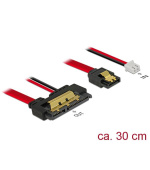 Delock Kabel SATA 6 Gb/s 7 pin samice + 2 pin napájecí samice > SATA 22 pin samice přímý (5 V) kovový 30 cm