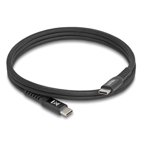 Delock Kabel USB 2.0 ze zástrčky USB Type-C™ na zástrčku, s magnetickým textilním pláštěm, PD 3.0, 60 W, 1 m