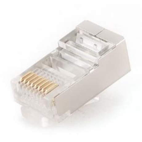 GEMBIRD Stíněný modulární konektor, pozlacený 30u", 50 ks v balení