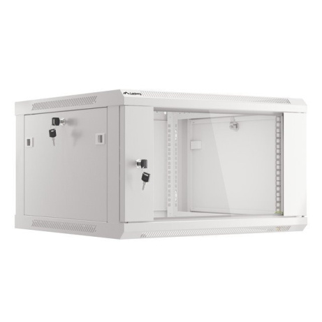 LANBERG 19" RACKOVÁ SKŘÍŇ PRO MONTÁŽ NA STĚNU 6U/600X600 (v rozloženém stavu) S PROSKLENÝMI DVEŘMI ŠEDÁ  V2