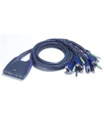Aten 4-port KVM USB mini, audio, 1.8m kabely