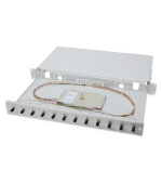 Digitus Fiber Optic Sliding Splice Box, 1U, Equipped 12x ST, incl. M 25 Screw, Splice Cassette Color Pigtails OM3, Adapter