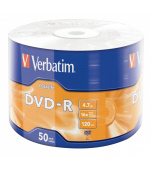 VERBATIM DVD-R DataLife 4,7GB, 16x, wrap 50 ks