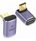 PremiumCord zahnutý 90° Adaptér USB-C Female - USB-C Male 40Gbps Aluminium