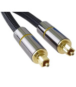 PremiumCord Optický audio kabel Toslink, OD:7mm, Gold-metal design + Nylon 1m