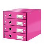 LEITZ Zásuvkový box  Click&Store, 4 zásuvky, růžová