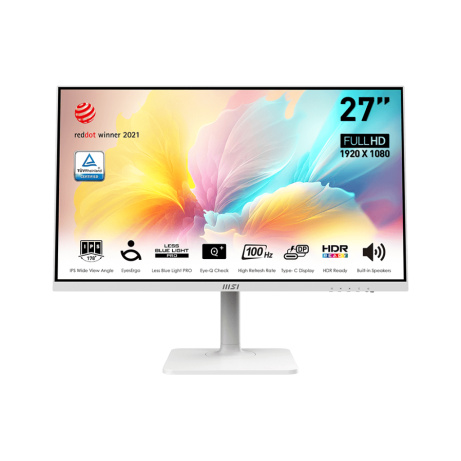 MSI monitor Modern MD2712PW 27" IPS/FHD/100Hz/1ms/HDMI/USB-C/Výškově nastavitelný/Pivot/bílá