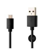 Datový a nabíjecí kabel FIXED s konektory USB/USB-C, USB 2.0, 1 metr, černý
