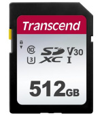 Transcend 512GB SDXC 300S (Class 10) UHS-I U3 V30 paměťová karta, 100 MB/s R, 85 MB/s W