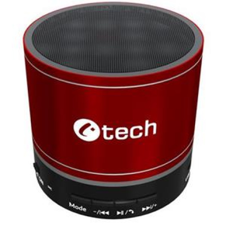 C-TECH reproduktor SPK-08R, bluetooth, baterie, USB-C, červená