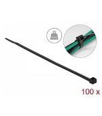 Delock Kabelový úvazek s vysokou pevností v tahu, D 300 x Š 4,8 mm, černý, 100 ks