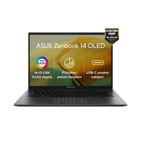 ASUS Zenbook 14 OLED/UM3402/R7-5825U/14"/2880x1800/16GB/512GB SSD/AMD int/W11H/Black/2R