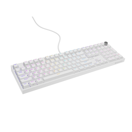Herní mechanická klávesnice Genesis THOR 404/RGB/Gateron Yellow Pro/Drátové USB-A/US layout/Bílá
