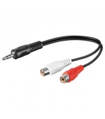 PremiumCord Kabel Jack 3.5mm-2xCINCH M/F 20cm