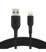 BELKIN kabel oplétaný USB-A - Lightning, 1m, černý