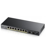 Zyxel GS1100-10HPv2, unmanage PoE 8x Gigabit, 2x Fiber Uplink, 120 Watt PoE