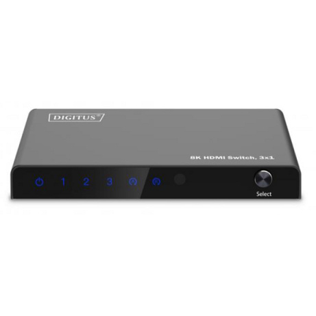 DIGITUS 3x1 HDMI Switch, 8K/60Hz (4:4:4), HDR, HDCP 2.3