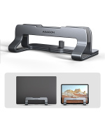 AXAGON STND-VG vertikální hliníkový stojan na notebook 10"-17.3" nastavitelný rozestup, šedý