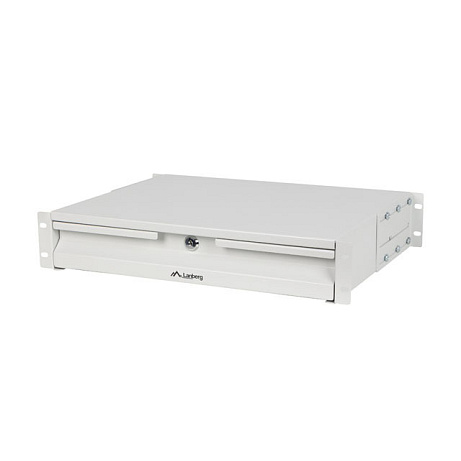 19" 2U 360MM ŠEDÁ SKŘÍŇOVÁ ZÁSUVKA LANBERG (2U/483X360MM NOSNOST DO 90KG, 4BODOVÁ MONTÁŽ)