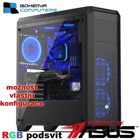 BOHEMIAPC - ASUS VODNÍK herní RYZEN 5 6X3.6GHZ/16GB DDR4/120GB + 1TB HDD/GTX1060 3GB/ POWERED BY ASUS - BCR51600GT10603G