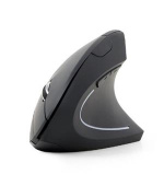 Gembird Myš MUSW-ERGO-01, vertikální, černá, bezdrátová, USB receiver