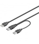 PremiumCord USB 2.0 napájecí Y kabel A/M+A/M-A/F