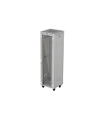 19" VOLNĚ STOJÍCÍ RACKOVÁ SKŘÍŇ 42U 600X600 ŠEDÉ SKLENĚNÉ DVEŘE LCD LANBERG (FLAT PACK) V2