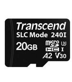 Transcend 20GB microSDHC240I UHS-I U3 V30 A2 (Class 10) 3D TLC (SLC mode) průmyslová paměťová karta, 100MB/s R, 80MB/s W