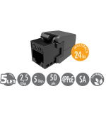 MULTIPACK 24 ks - samořezný keystone Solarix CAT6 UTP SXKJ-6-UTP-BK-SA Component Level a 4PPoE