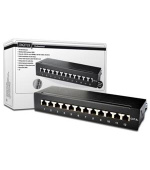 DIGITUS Desktop CAT 6A Patch Panel, stíněný třídy EA, 12 portů RJ45, 8P8C, LSA