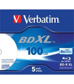 VERBATIM BD-R XL 100GB, 4x, printable, jewel case 5 ks