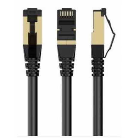 GEMBIRD PP8-LSZHCU-BK-10M – S/FTP Cat. 8 LSZH propojovací kabel, černý, 10 m
