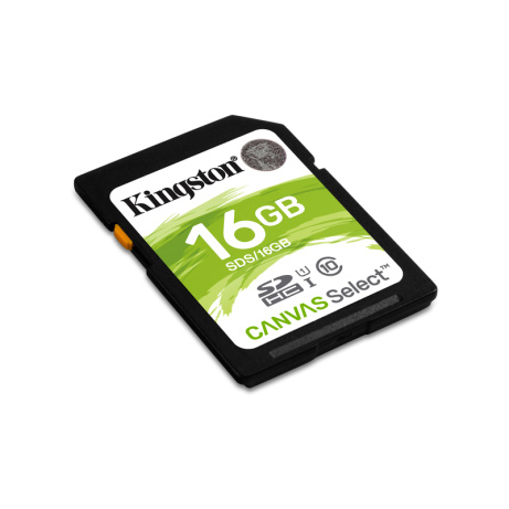 16GB SDHC Kingston Canvas Select CL10 UHS-I 80R