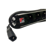 19" Napájecí panel 9x 230V, IEC320 C14 1U M6 3m