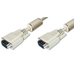 Digitus Premium připojovací VGA kabel, 3xstíněný, 2xferity, černá/šedá, AWG28, CU, šedý 5m