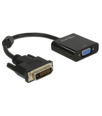 Delock černý adaptér DVI-D 24+1 samec > VGA samice