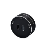 Zásuvkový modul Viking A60B, černá/výstupy - 1xUSB-A, 1xUSB-C/výkon až 2500W/230V,16A,50Hz