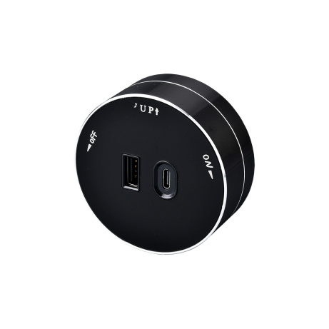 Zásuvkový modul Viking A60B, černá/výstupy - 1xUSB-A, 1xUSB-C/výkon až 2500W/230V,16A,50Hz