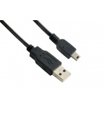 4World Kabel USB 2.0 AM-Mini BM 0.8m Black