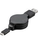 PremiumCord Kabel USB 3.1 C/M - USB 2.0 A/M, charging a sync navíjecí kabel 1m